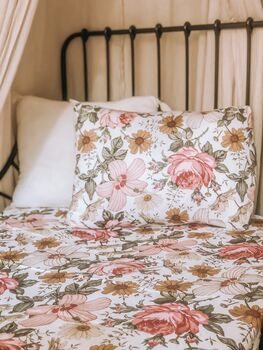 Vintage Rose Cot Bed Sheet, 3 of 3