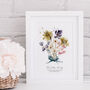 Watercolour Family Birth Month Flower Print, thumbnail 2 of 7