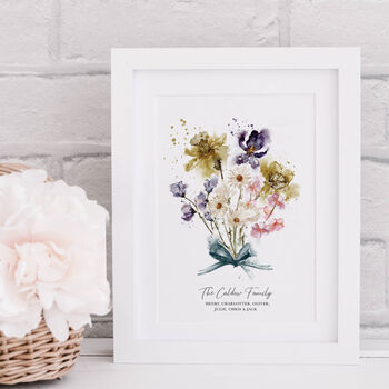 Watercolour Family Birth Month Flower Print, 2 of 7