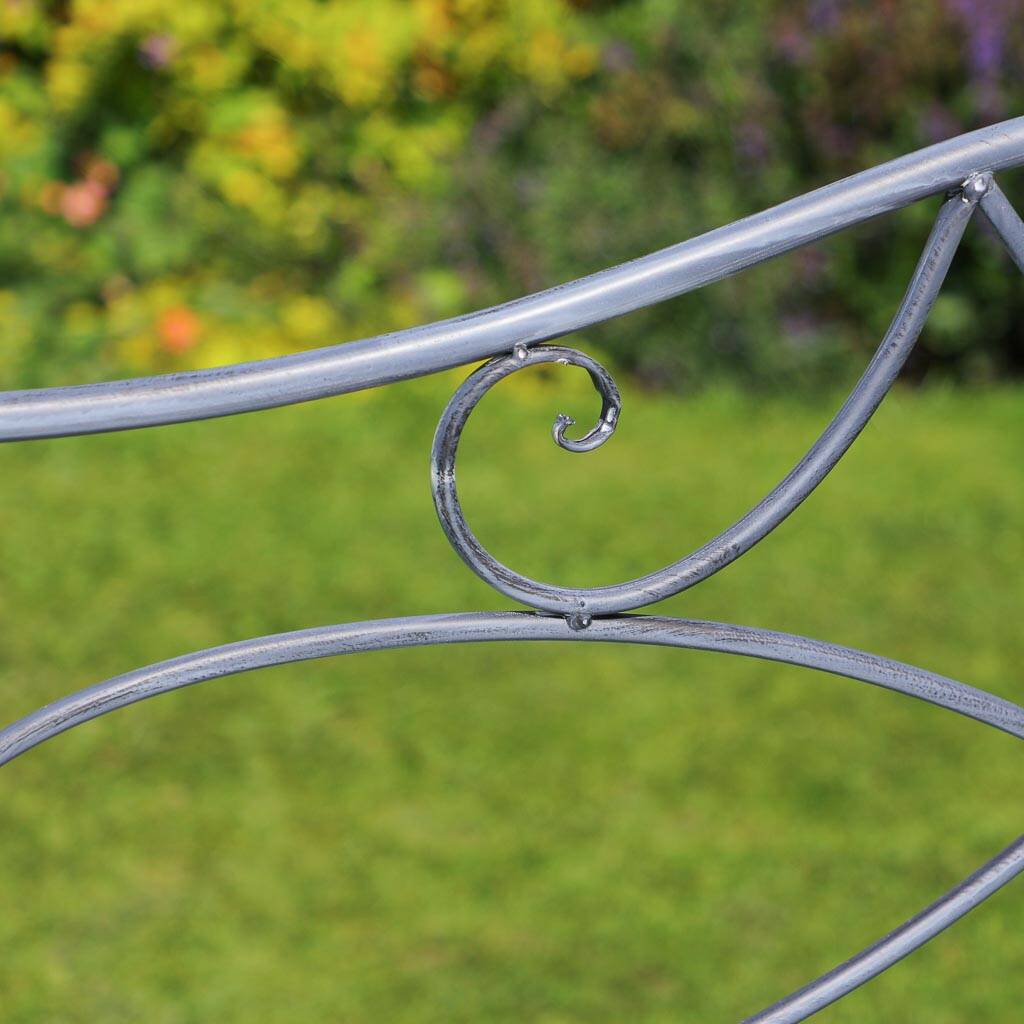 Bamburgh Traditional Scrolled Grey Garden Bench By Dibor