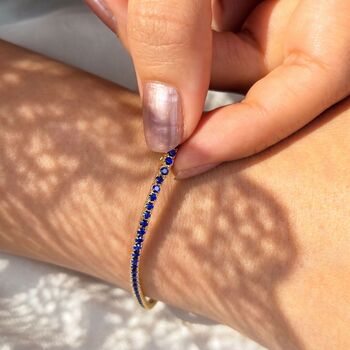 Sapphire September Birthstone Dainty Tennis Bracelet, 2 of 5