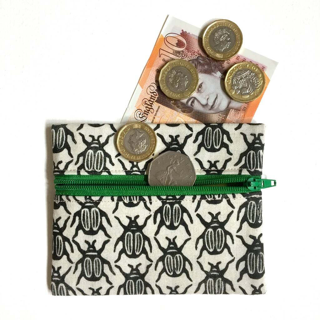 Bug Coin Purse. Insect Cotton Pouch. Handmade, 1 of 5