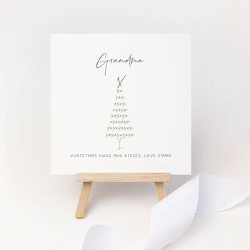 Personalised Grandma/Grandad Christmas Hugs Kisses Card, 3 of 3