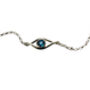 Sterling Silver Blue Topaz Evil Eye Necklace, thumbnail 2 of 4