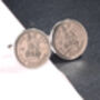 1945 80th Birthday One Shilling Coin Cufflinks, thumbnail 1 of 3