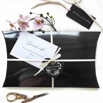 Pure Silk Designer Scarf Luxury Floral Black 90cm, 4 of 5
