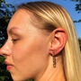 Gunmetal Silver Plated Curb And Trace Chain Earring, thumbnail 9 of 10