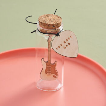Guitar Personalised Message Bottle Token Gift, 4 of 5
