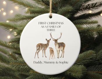 Personalised First Christmas As A Family Bauble, 2 of 2