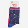 Women's Bamboo Socks Navy Party Lights, thumbnail 5 of 5