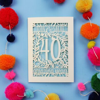 Ruby Wedding Anniversary Card 40 Amazing Years, 5 of 10