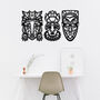 Indigenous Tribal Masks Art Collection Wooden Decor, thumbnail 8 of 10