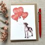 German Pointer Happy Valentine's Card, thumbnail 1 of 2