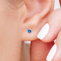 Mini Sterling Silver Ocean Blue Opal Stud Earrings, thumbnail 2 of 11