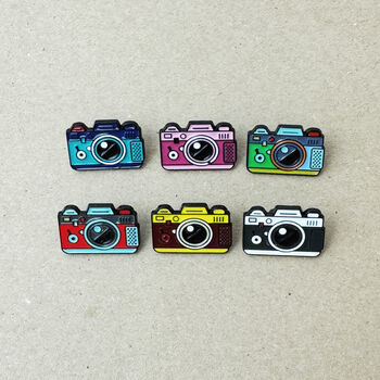 Vintage Camera Pin Badge Colourful Retro Enamel Pin, 7 of 7