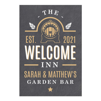 Personalised Garden Bar Welcome Inn Metal Sign, 3 of 4
