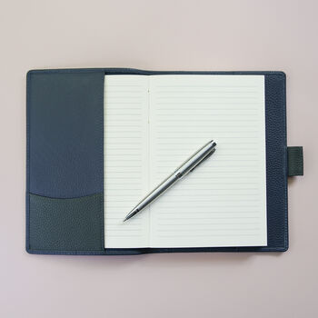 Personalised Premium Leather Notebook With Pen Holder, 3 of 10