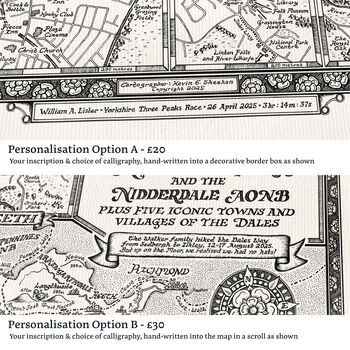 Yorkshire Dales Map Hand Drawn Fine Art Print, 12 of 12