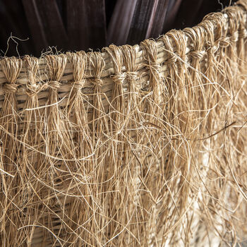 Set Of Two Round Fringed Seagrass Baskets, 2 of 3