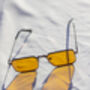 Orange Nose Bridge Angular Rectangle Aviator Sunglasses, thumbnail 4 of 8