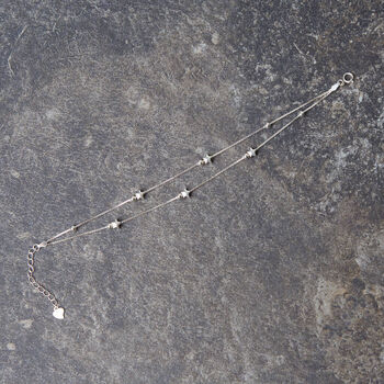 50th Birthday Solid Sterling Silver Five Star Bracelet, 3 of 5