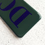 Khaki Green And Navy Blue Monogram Phone Case, thumbnail 5 of 5