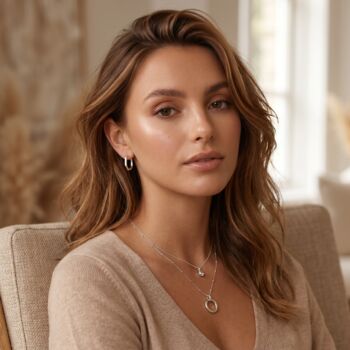 Ether Loop Charm Necklace In Sterling Silver/Gold Plated, 3 of 6