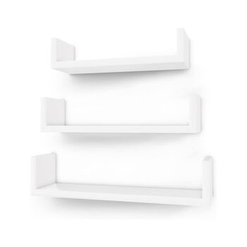 Set Of Three Modern White Wall Floating Shelves, 2 of 8