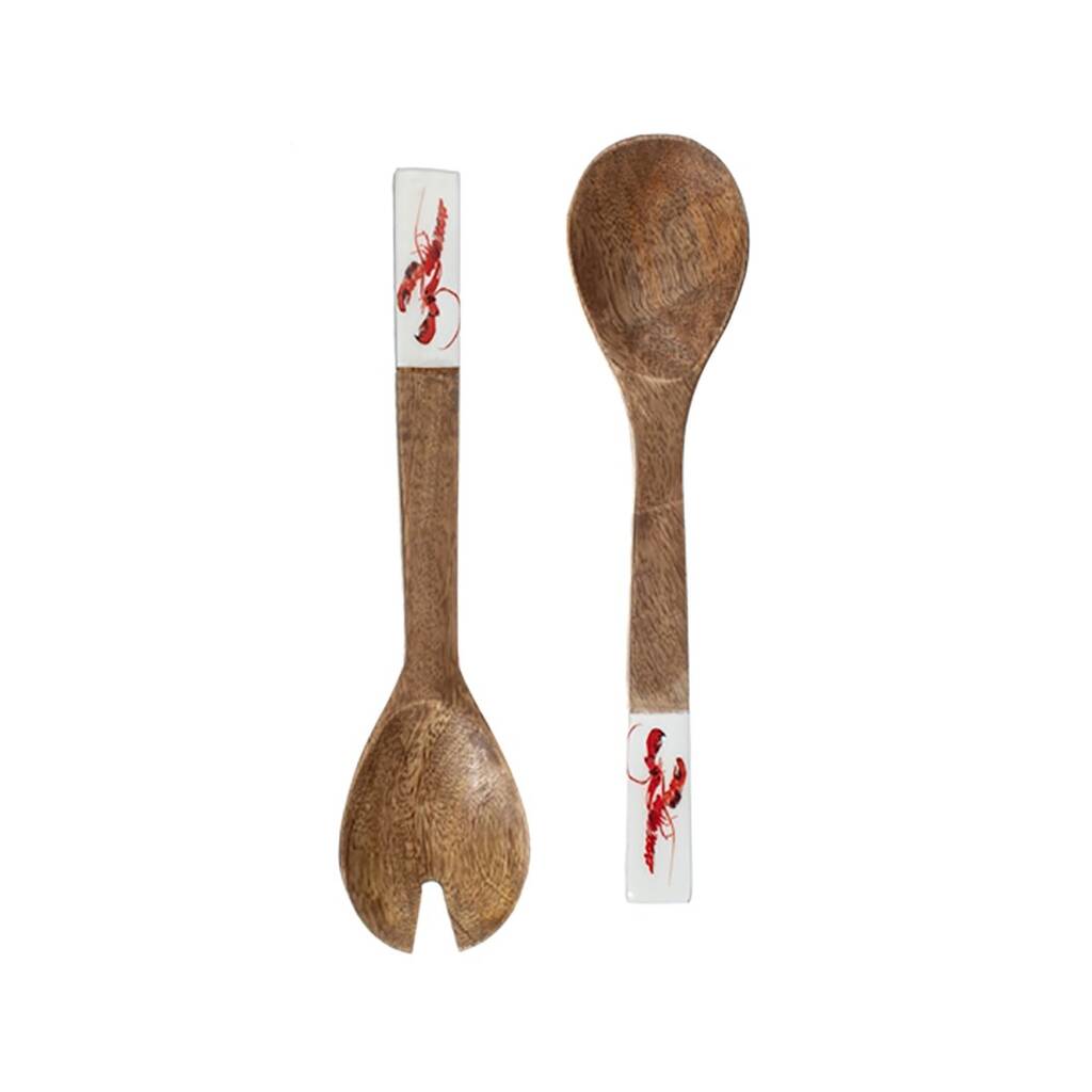Mackerel Mango Wood Salad Servers By Ella James