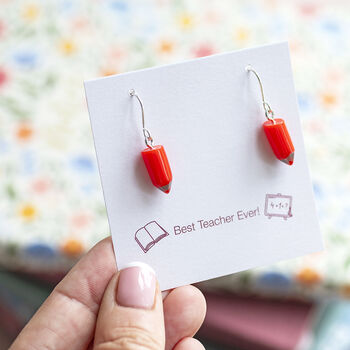 Cute Pencil Earrings Gift For Teacher, 5 of 7