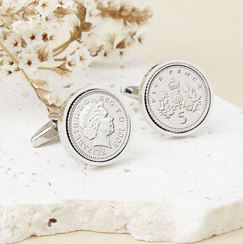 16th Birthday 2008 Five Pence Coin Cufflinks, 2 of 10