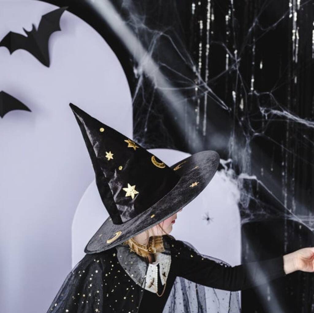 Halloween Black And Gold Witch's Hat By Little Big Party Co.