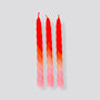 Dip Dye Twisted Candles, Set Of Three 'Peach', thumbnail 1 of 2