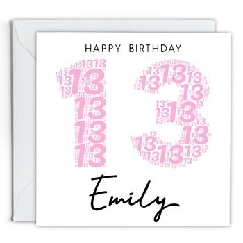 Personalised 13th Birthday Card For Her, 2 of 2