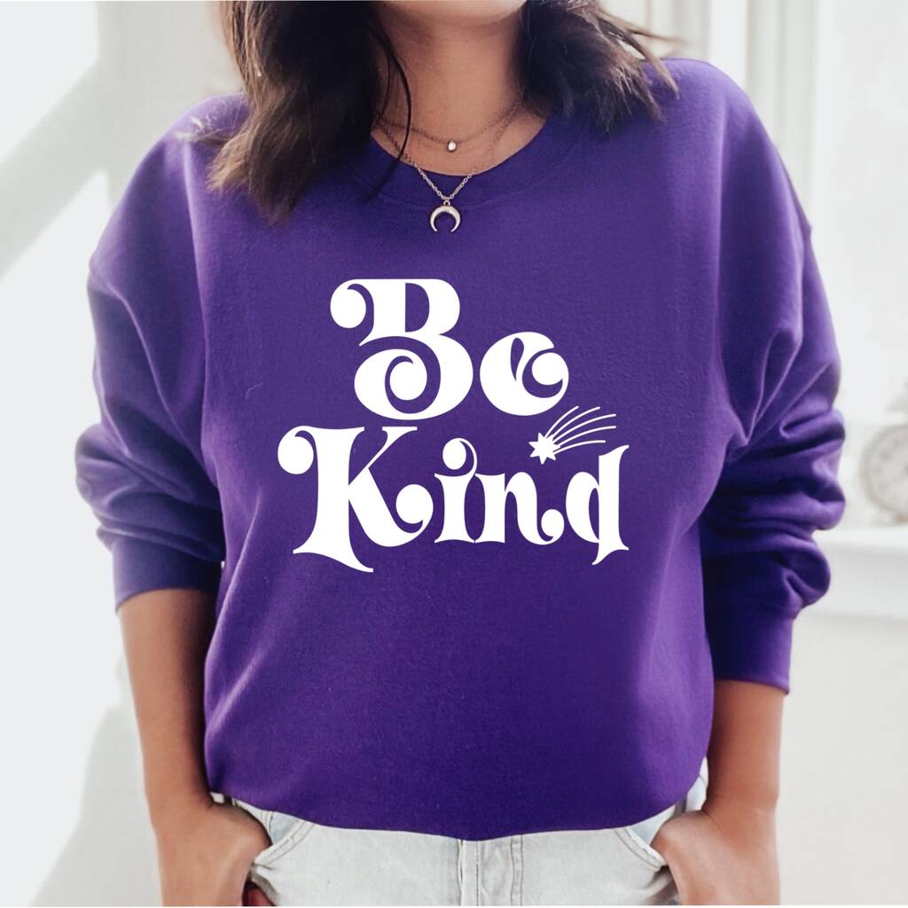 Be Kind Purple Sweatshirt, 1 of 2