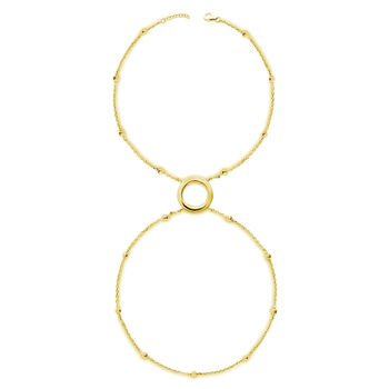 Art Deco Halo Hand Chain In Gold Vermeil, 2 of 6