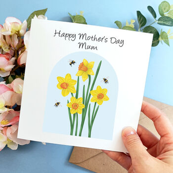 Personalised Daffodil Mother's Day Card, 2 of 7