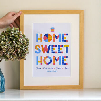 Home Sweet Home Personalised Gift Print, 2 of 6