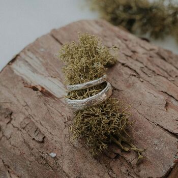 Wide Tree Bark Textured Ring, 3 of 4