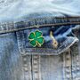 Good Luck Clover Pin Gift | Gcse Exam Token | Lucky Four Leaf Clover Enamel Badge, thumbnail 7 of 10