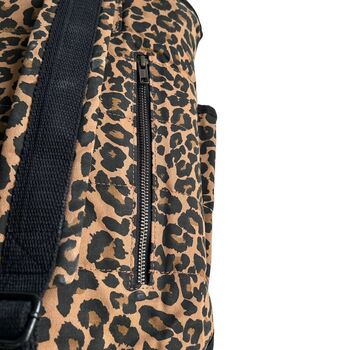 Dark Brown And Black Leopard Print Backpack, 6 of 6