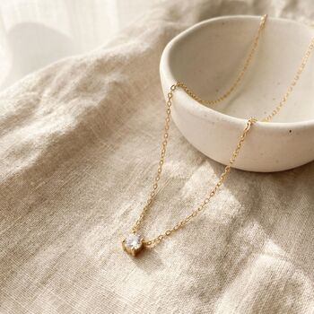 Solitaire Diamond Necklace Gold, 4 of 10