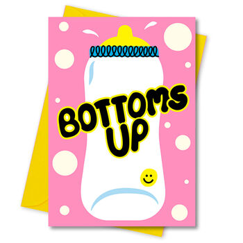Baby Card Congratulations Baby Bottle Bottoms Up, 3 of 3