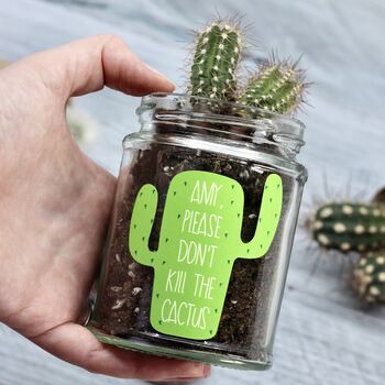 Personalised 'Don't Kill Me' Cactus Jar Grow Kit, 2 of 11