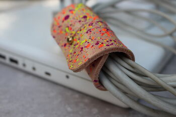 Splatter Painted Leather Cable Tidy, 4 of 7