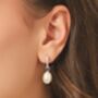 Pearl Hoop Drop Earrings With Removable Pearls In Sterling Silver And Gold, thumbnail 1 of 12