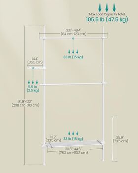 Adjustable Clothes Rail With Three Tier Storage, 2 of 6