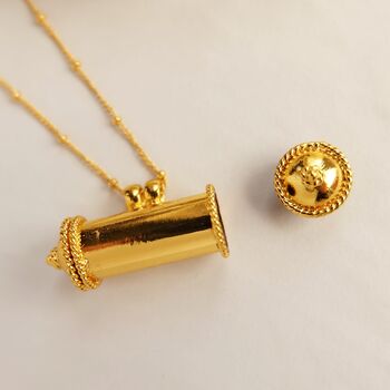 Gold Plated Prayer Protection Locket Necklace, 3 of 5