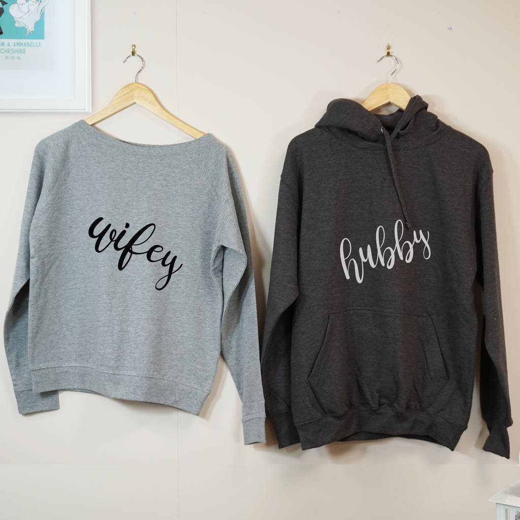 hubby wifey hoodies