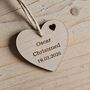 Personalised Christening Hanging Heart Decoration Card, thumbnail 2 of 2